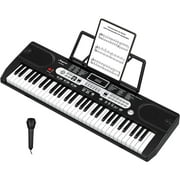 Huisuilinss 61 Key Keyboard Piano,Electric Piano Keyboard,Portable Electronic Keyboard Piano With Microphone,Headphone,Stand,Stool And Bag For Beginners Kids Birthday Or Christmas Gift